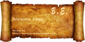 Borsova Emma névjegykártya